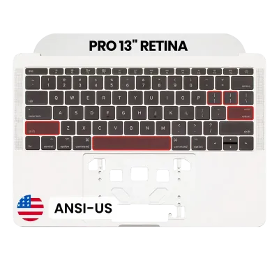 Top Case with Keyboard (ANSI US) For MacBook Pro 13" A1708 (2016-2017) (OEM New) (Silver)