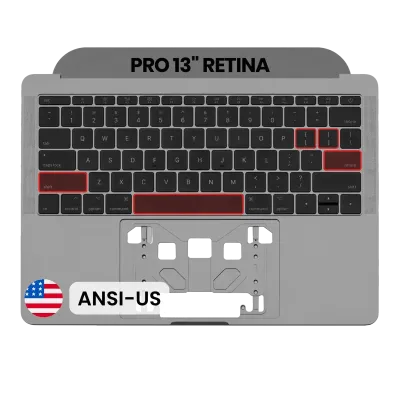 Top Case with Keyboard (ANSI US) For MacBook Pro 13" A1708 (2016-2017) (OEM New) (Space Gray)