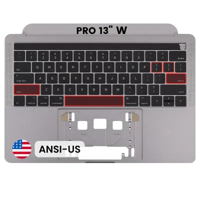 Top Case with Keyboard (ANSI US) For MacBook Pro 13" A1706 (2016-2017) (OEM New) (Space Gray)