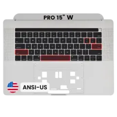 Топкейс з клавіатурою (ANSI US) для MacBook Pro 15" A1707 (2016-2017) (OEM New) (Silver)