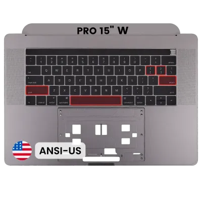 Top Case with Keyboard (ANSI US) For MacBook Pro 15" A1707 (2016-2017) (OEM New) (Space Gray)