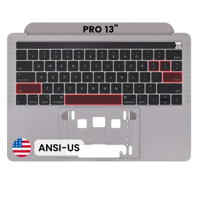 Топкейс з клавіатурою (ANSI US) для MacBook Pro 13" A1989 (2018-2019) (OEM New) (Space Gray)
