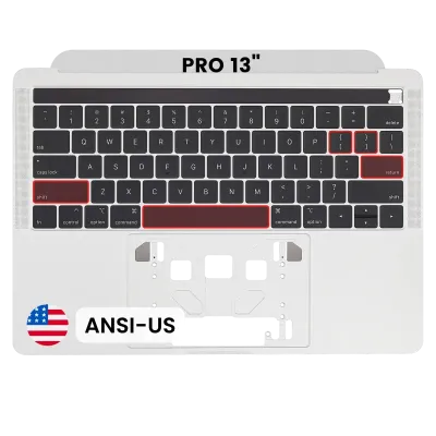 Топкейс з клавіатурою (ANSI US) для MacBook Pro 13" A1989 (2018-2019) (OEM New) (Silver)