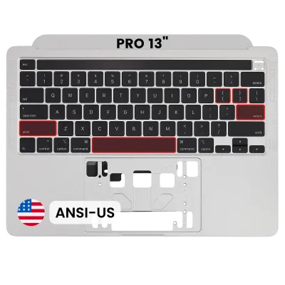 Top Case with Keyboard (ANSI US) For MacBook Pro 13" A2289 (2020) (OEM New) (Silver)
