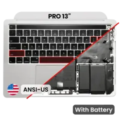 Топкейс з акумулятором і клавіатурою (ANSI US) для MacBook Pro 13" A2251 (2020) (Silver)