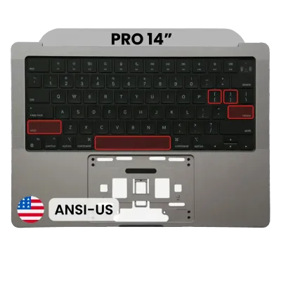 Top Case with Keyboard (ANSI US) For MacBook Pro 14" A2442 (2021) / A2779 (2023) (Space Gray)