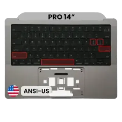 Топкейс з клавіатурою (ANSI US) для MacBook Pro 14" A2442 (2021) / A2779 (2023) (Space Gray)