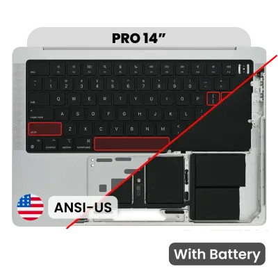 Топкейс з акумулятором і клавіатурою (ANSI US) для MacBook Pro 14" A2442 (2021) / A2779 (2023) (Silver)