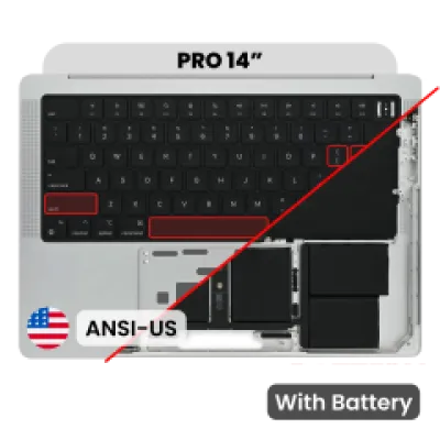 Топкейс з акумулятором і клавіатурою (ANSI US) для MacBook Pro 14" A2442 (2021) / A2779 (2023) (Silver)