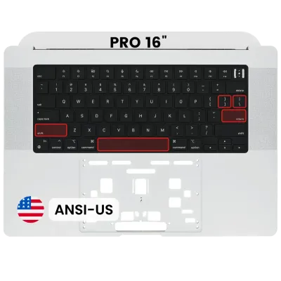 Топкейс з клавіатурою (ANSI US) для MacBook Pro 16" A2485 (2021) / A2780 (2023) (Silver)
