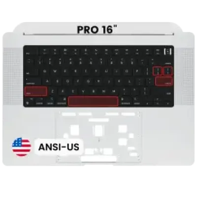 Топкейс з клавіатурою (ANSI US) для MacBook Pro 16" A2485 (2021) / A2780 (2023) (Silver)