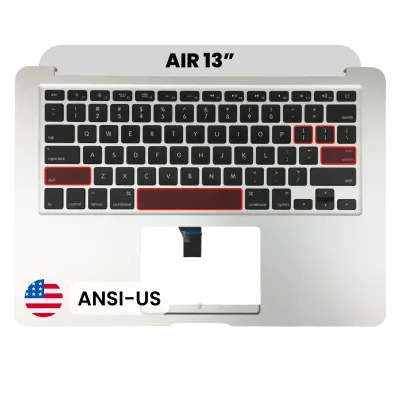 Top Case with Keyboard (ANSI US) and Microphone For MacBook Air 13" A1466 (2013-2017) (Used OEM Pull: Grade A)