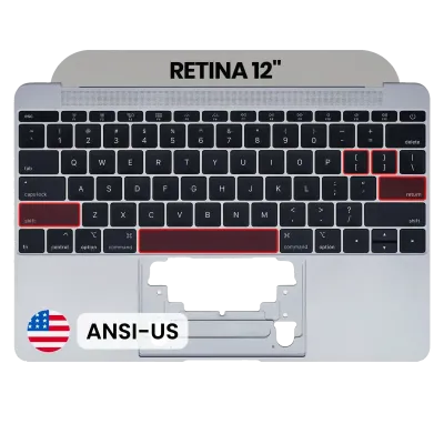 Top Case with Keyboard (ANSI US) and Microphone For MacBook 12" A1534 (2015) (OEM New) (Space Gray)