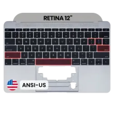 Топкейс з клавіатурою (ANSI US) та мікрофоном для MacBook 12" A1534 (2015) (OEM New) (Space Gray)