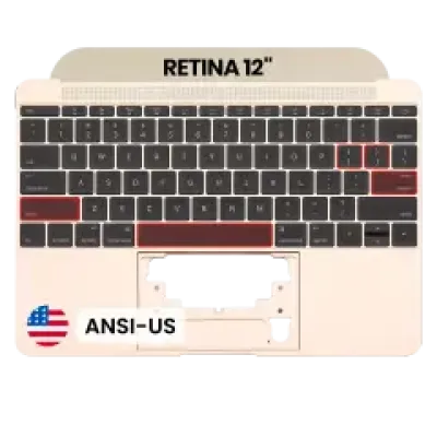 Топкейс з клавіатурою (ANSI US) та мікрофоном для MacBook 12" A1534 (2016-2017) (OEM New) (Gold)