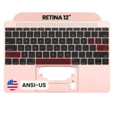 Топкейс з клавіатурою (ANSI US) та мікрофоном для MacBook 12" A1534 (2016-2017) (OEM New) (Rose Gold)