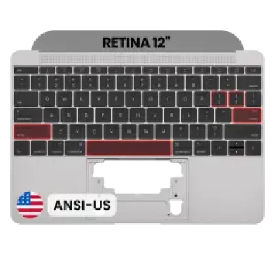 Топкейс з клавіатурою (ANSI US) та мікрофоном для MacBook 12" A1534 (2016-2017) (OEM New) (Space Gray)