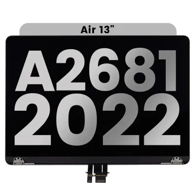 Повний дисплейний модуль для MacBook Air 13" (A2681 / Mid 2022) (з передвстановленим кабелем датчика кута кришки) (Used OEM Pull: Grade A) (сріблястий)
