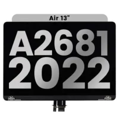 Повний дисплейний модуль для MacBook Air 13" (A2681 / Mid 2022) (з передвстановленим кабелем датчика кута кришки) (Used OEM Pull: Grade A) (сріблястий)