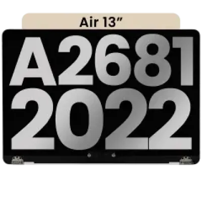 Повний дисплейний модуль для MacBook Air 13" (A2681 / Mid 2022) (з передвстановленим кабелем датчика кута кришки) (Used OEM Pull: Grade A) (Starlight)