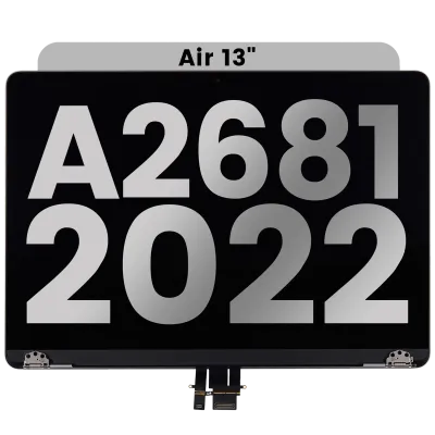 Повний дисплейний модуль для MacBook Air 13" (A2681 / Mid 2022) (з передвстановленим кабелем датчика кута кришки) (Used OEM Pull: Grade A) (Space Gray)