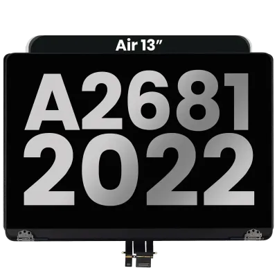 Повний дисплейний модуль для MacBook Air 13" (A2681 / Mid 2022) (з передвстановленим кабелем датчика кута кришки) (Used OEM Pull: Grade B) (Midnight)