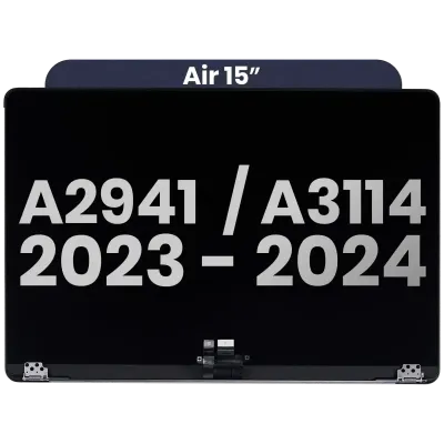 Дисплейний модуль LCD для MacBook Air 15" (A2941 / Mid 2023) / Air 15" (A3114 / Mid 2024) (з установленим шлейфом сенсора кута кришки) (Used OEM Pull: Grade A) (Midnight)