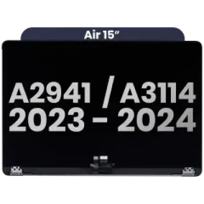 Дисплейний модуль LCD для MacBook Air 15" (A2941 / Mid 2023) / Air 15" (A3114 / Mid 2024) (з установленим шлейфом сенсора кута кришки) (Used OEM Pull: Grade A) (Midnight)