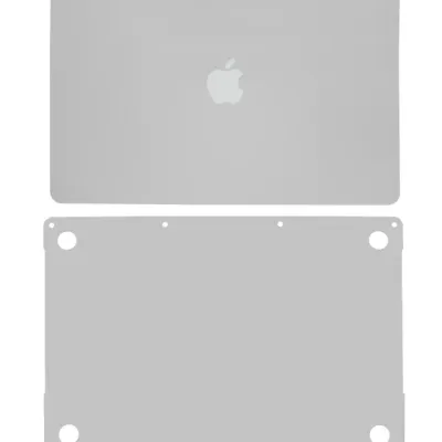 2-in-1 (Top, Bottom) Skin for MacBook Pro 13" A2251 (2020) (Silver)