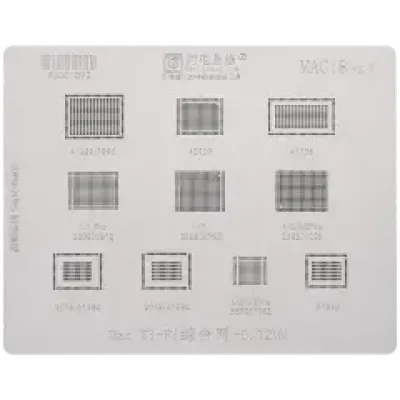 WiFi трафарет для MacBook (A1989 / A1990 / A2159 / A1706 / A1534, 2015-2016 / A1932) (MAC 8)