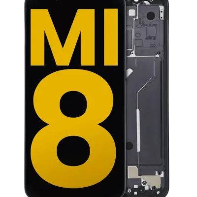 Дисплейний модуль (OLED) з рамкою для Xiaomi Mi 8 (Refurbished) (чорний)