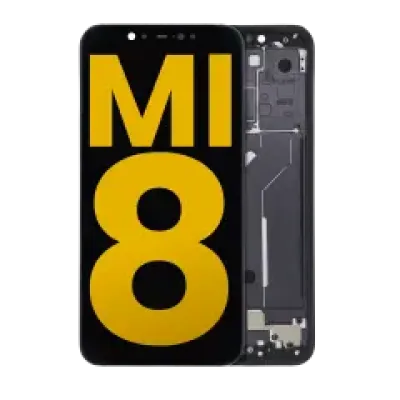 Дисплейний модуль (OLED) з рамкою для Xiaomi Mi 8 (Refurbished) (чорний)