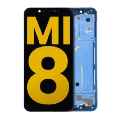 Дисплейний модуль (OLED) з рамкою для Xiaomi Mi 8 (Refurbished) (синій)