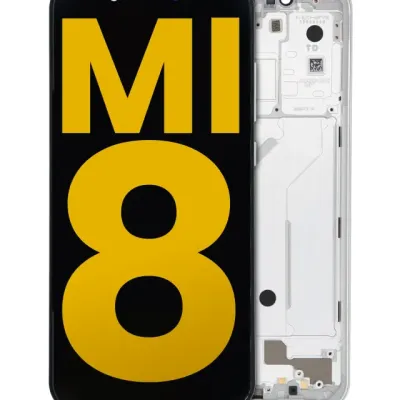 Дисплейний модуль (OLED) з рамкою для Xiaomi Mi 8 (Refurbished) (білий)