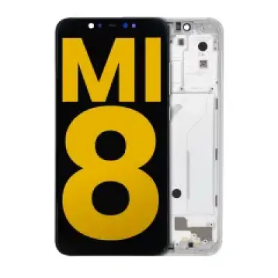 Дисплейний модуль (OLED) з рамкою для Xiaomi Mi 8 (Refurbished) (білий)