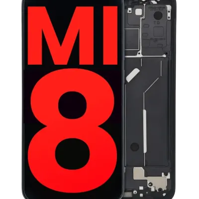 Дисплейний модуль (OLED) з рамкою для Xiaomi Mi 8 (Aftermarket Plus) (чорний)