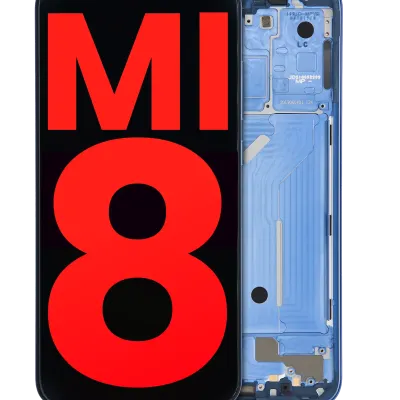 Дисплейний модуль (OLED) з рамкою для Xiaomi Mi 8 (Aftermarket Plus) (синій)