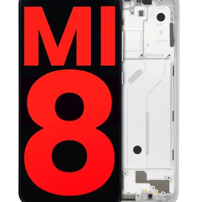 Дисплейний модуль (OLED) з рамкою для Xiaomi Mi 8 (Aftermarket Plus) (білий)