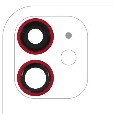 Back Camera Lens With Bracket & Bezel For iPhone 11 (2 Piece Set) (Real Sapphire) (Premium) (Red)