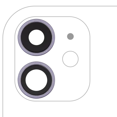 Back Camera Lens With Bracket & Bezel For iPhone 11 ( 2 Piece Set) (Real Sapphire) (Premium) (Purple)
