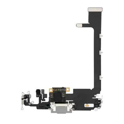Charging Port Flex Cable With Board For iPhone 11 Pro Max (Premium) (Silver)