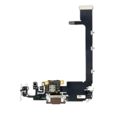 Шлейф зарядки з платою для iPhone 11 Pro Max (Aftermarket Plus) (Gold)