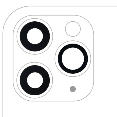Back Camera Lens (Glass Only) With Adhesive For iPhone 11 Pro / Pro Max (3 Piece Set) (Aftermarket Plus) (10 Pack)