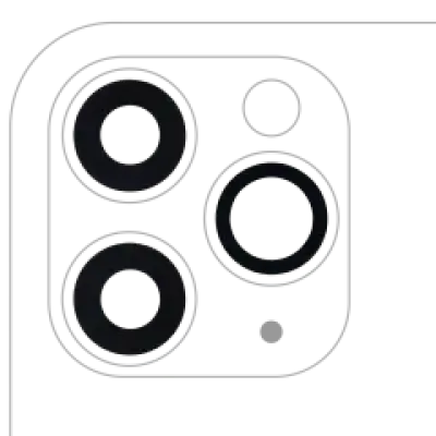 Скло камери (тільки скло) з проклейкою для iPhone 11 Pro / Pro Max (комплект 3 шт) (Aftermarket Plus) (уп 10 шт)