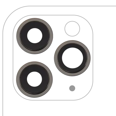 Скло камери з кріпленням і рамкою для iPhone 11 Pro / Pro Max (комплект 3 шт) (Real Sapphire) (Premium) (чорний)
