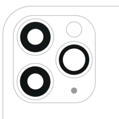 Скло камери (тільки скло) з проклейкою для iPhone 11 Pro / Pro Max (комплект 3 шт) (Real Sapphire) (Premium) (уп 10 шт)