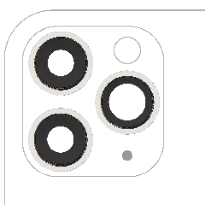 Скло камери з кріпленням і рамкою для iPhone 11 Pro / Pro Max (комплект 3 шт) (Real Sapphire) (Premium) (білий)