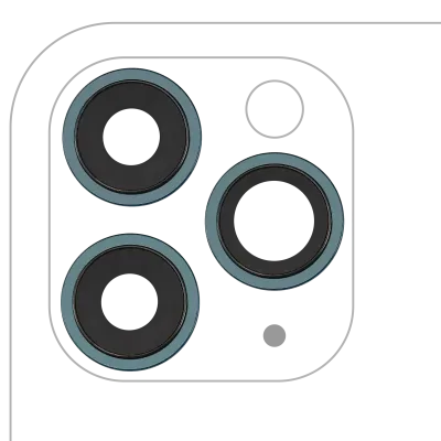 Back Camera Lens With Bracket & Bezel For iPhone 11 Pro / Pro Max (3 Piece Set) (Real Sapphire) (Premium) (Green)