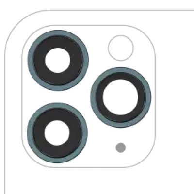 Скло камери з кріпленням і рамкою для iPhone 11 Pro / Pro Max (комплект 3 шт) (Real Sapphire) (Premium) (зелений)