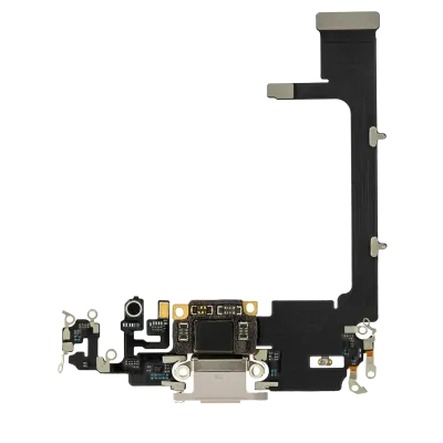 Charging Port Flex Cable With Board For iPhone 11 Pro (Aftermarket Plus) (Silver)